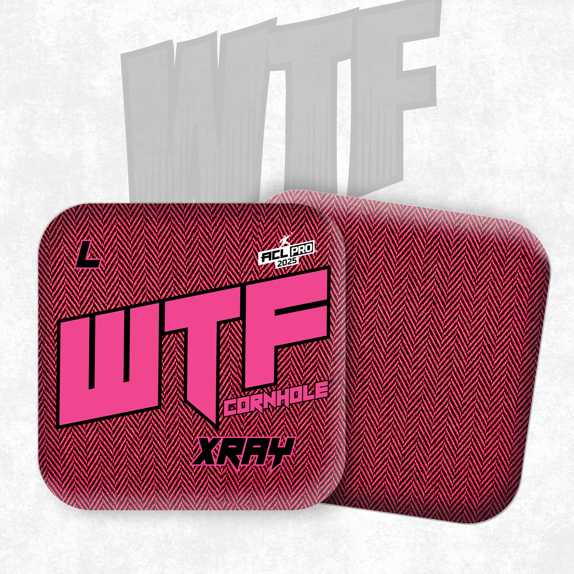2026 WTF Cornhole X-RAY Pink/Black carpet - ACL Pro Stamped Cornhole Bags - Set of 4 bags