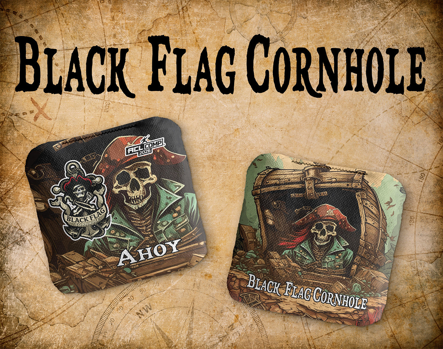 Ahoy - Shipwreck - ACL Comp 2026 - Black Flag Cornhole