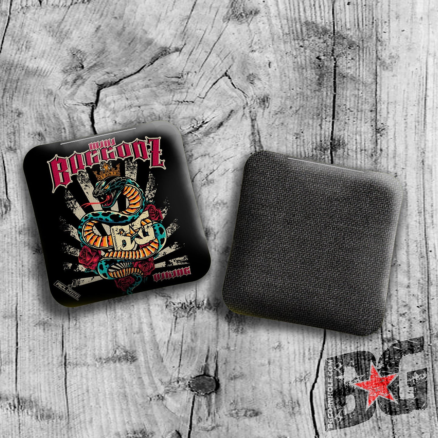 BG Cornhole 2025 BG Viking 4" Mini Cornhole Bags - “SERPENT” - Set of 4 Bags