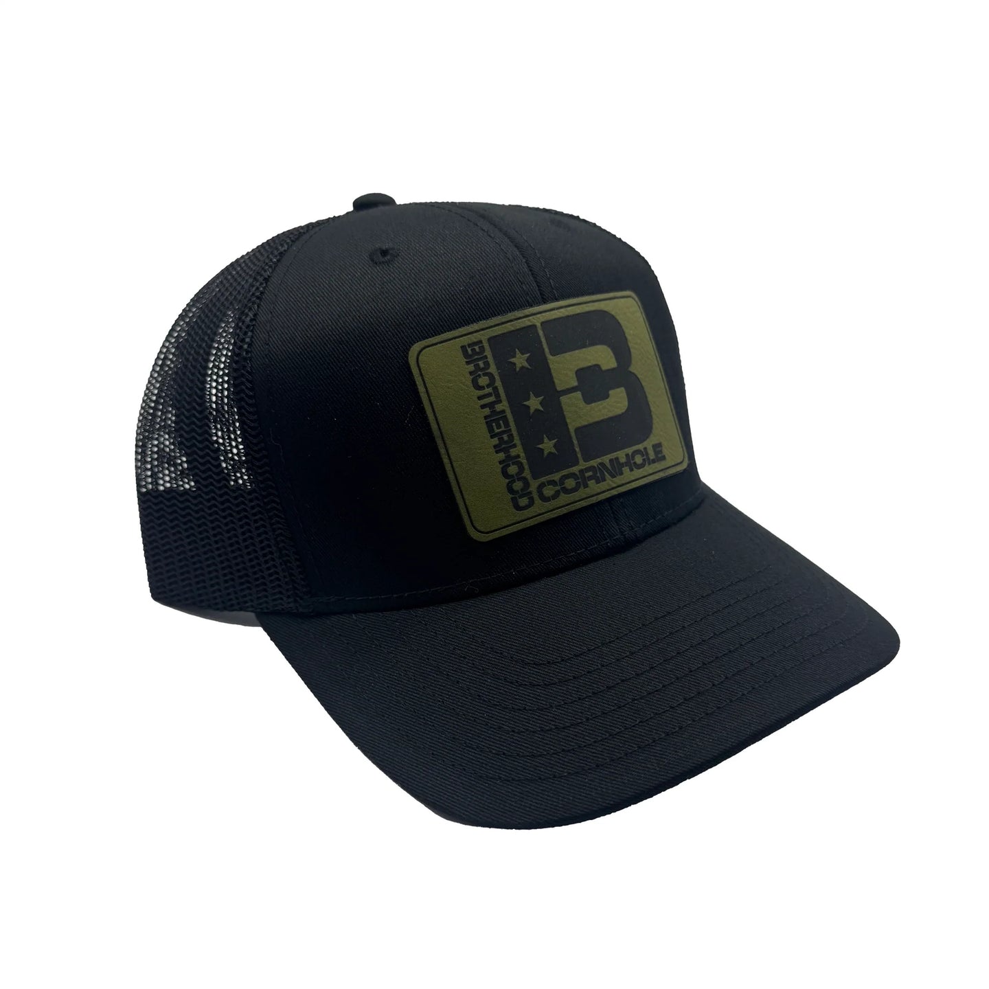 Brotherhood Cornhole Curved Bill Snapback – Mil Green Leatherette Patch