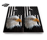Black & White Eagle Flag Cornhole Boards - Pro Solution Lite Series