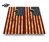 Burnt Color USA Flag Cornhole Boards - Pro Solution Lite Series