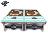Mint Chevron Cornhole Boards - Pro Solution Elite Series