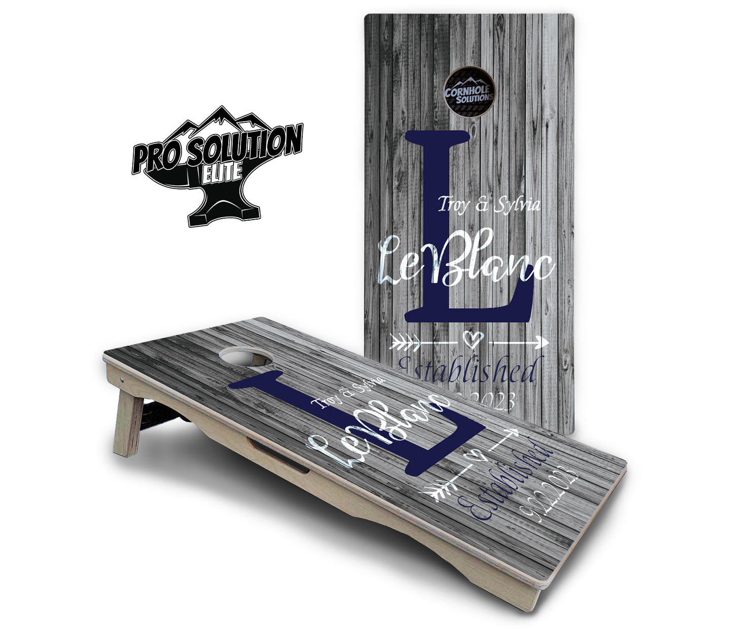 Grey Slat Wood Cornhole Boards - Pro Solution Elite Series