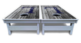 Grey Slat Wood Cornhole Boards - All Weather Series