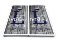 Grey Slat Wood Cornhole Boards - All Weather Series