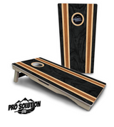 Dark Wood Stripes Cornhole Boards - Pro Solution Lite Series