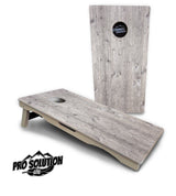 Driftwood Grey Stained Cornhole Boards - Pro Solution Lite Series