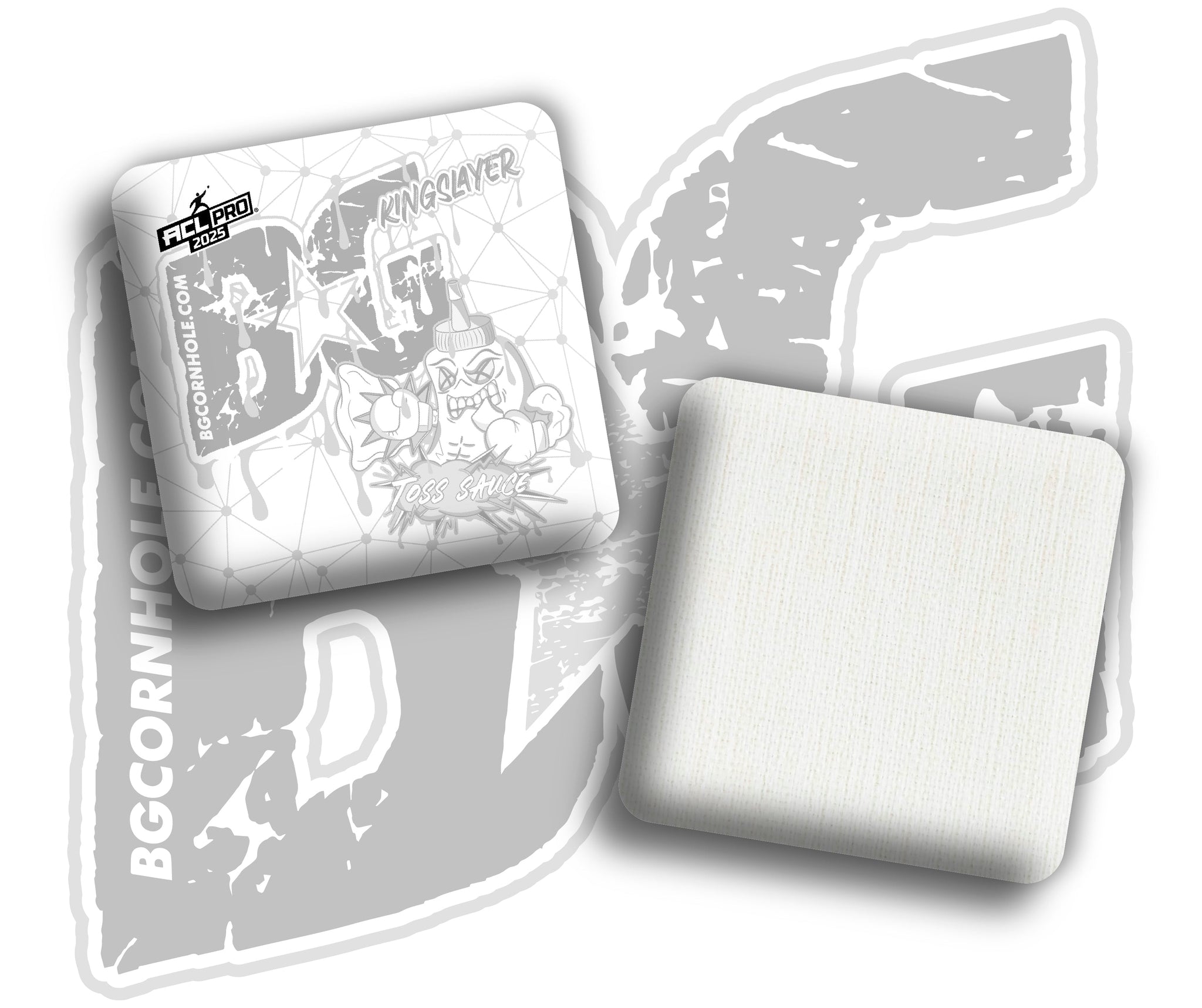 BG Cornhole 2026 Multiple Bag Models "Toss Sauce Whiteout and Blackout" Collab - ACL Pro Stamped Cornhole Bags - SET OF 4 BAGS