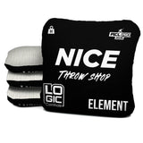 NICE THROW SHOP x LOGIC CORNHOLE - BLACK W/ WHITE CARPET - ACL PRO 2026 BAGS - MULTIPLE BAG SERIES - Set of 4 bags