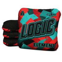 Logic Cornhole Angle Splat - Teal Red - ACL PRO 2026 BAGS - MULTIPLE BAG SERIES - Set of 4 bags