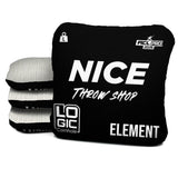 NICE THROW SHOP x LOGIC CORNHOLE - BLACK W/ WHITE CARPET - ACL PRO 2026 BAGS - MULTIPLE BAG SERIES - Set of 4 bags
