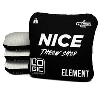 NICE THROW SHOP x LOGIC CORNHOLE - BLACK W/ WHITE CARPET - ACL PRO 2026 BAGS - MULTIPLE BAG SERIES - Set of 4 bags