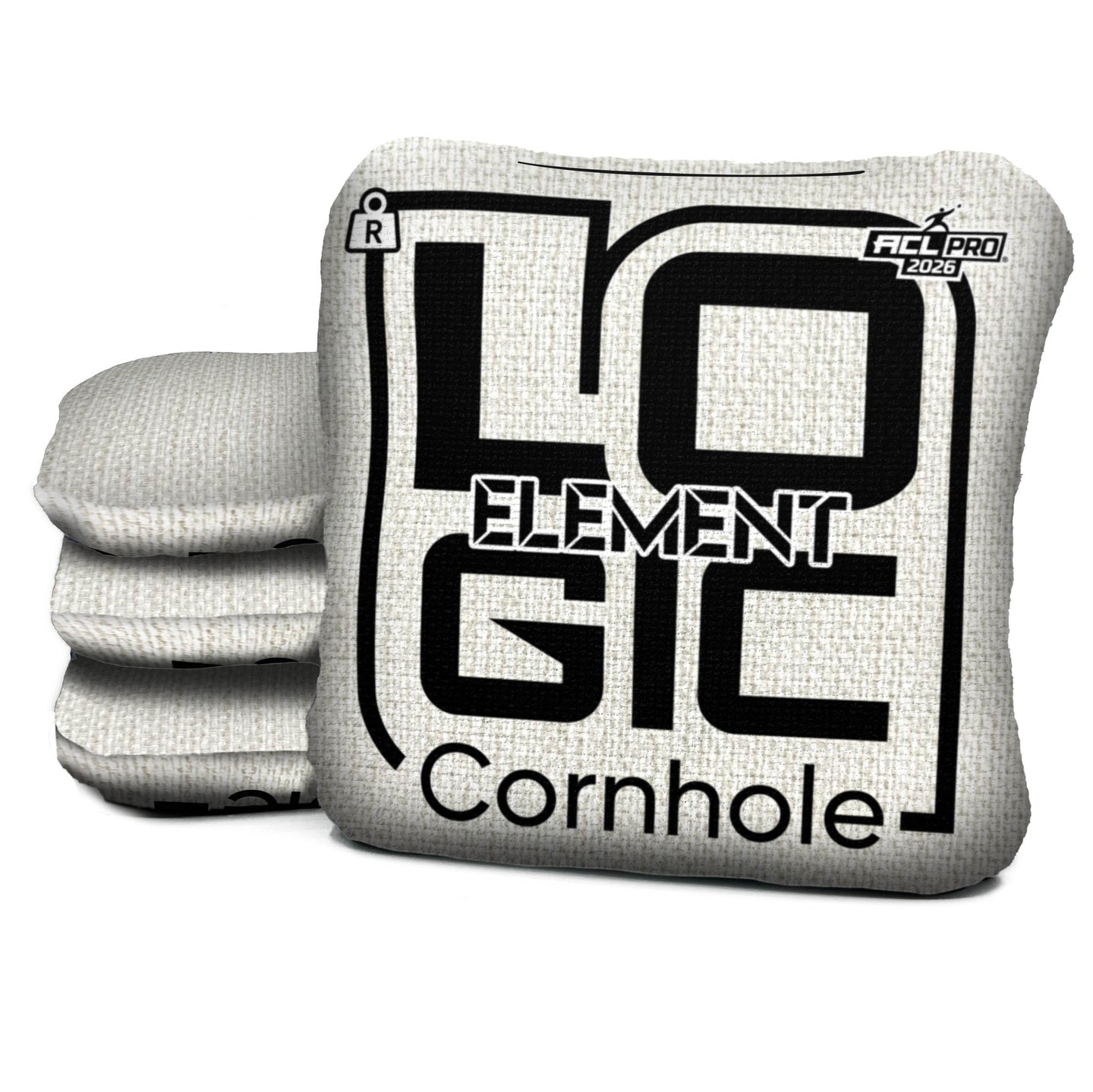 Logic Cornhole Parchment Black Logo - ELEMENT - ACL PRO 2026 BAGS - Set of 4 bags