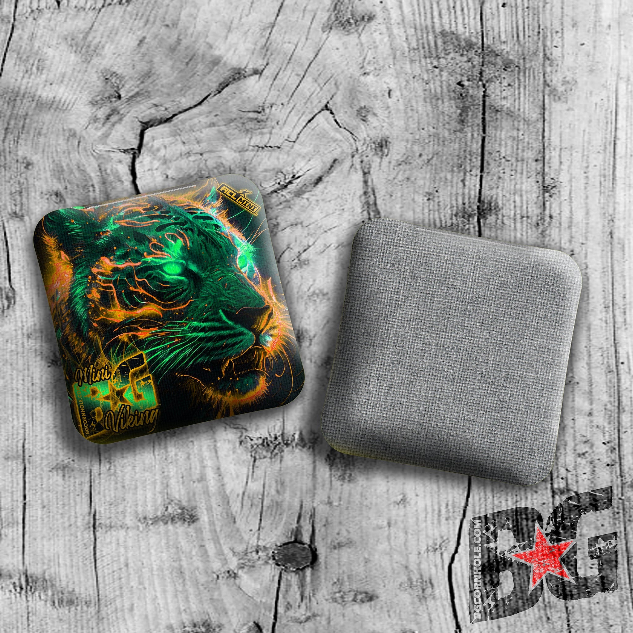 BG Cornhole 2025 BG Viking 4" Mini Cornhole Bags - “EYE OF THE TIGER” - Set of 4 Bags