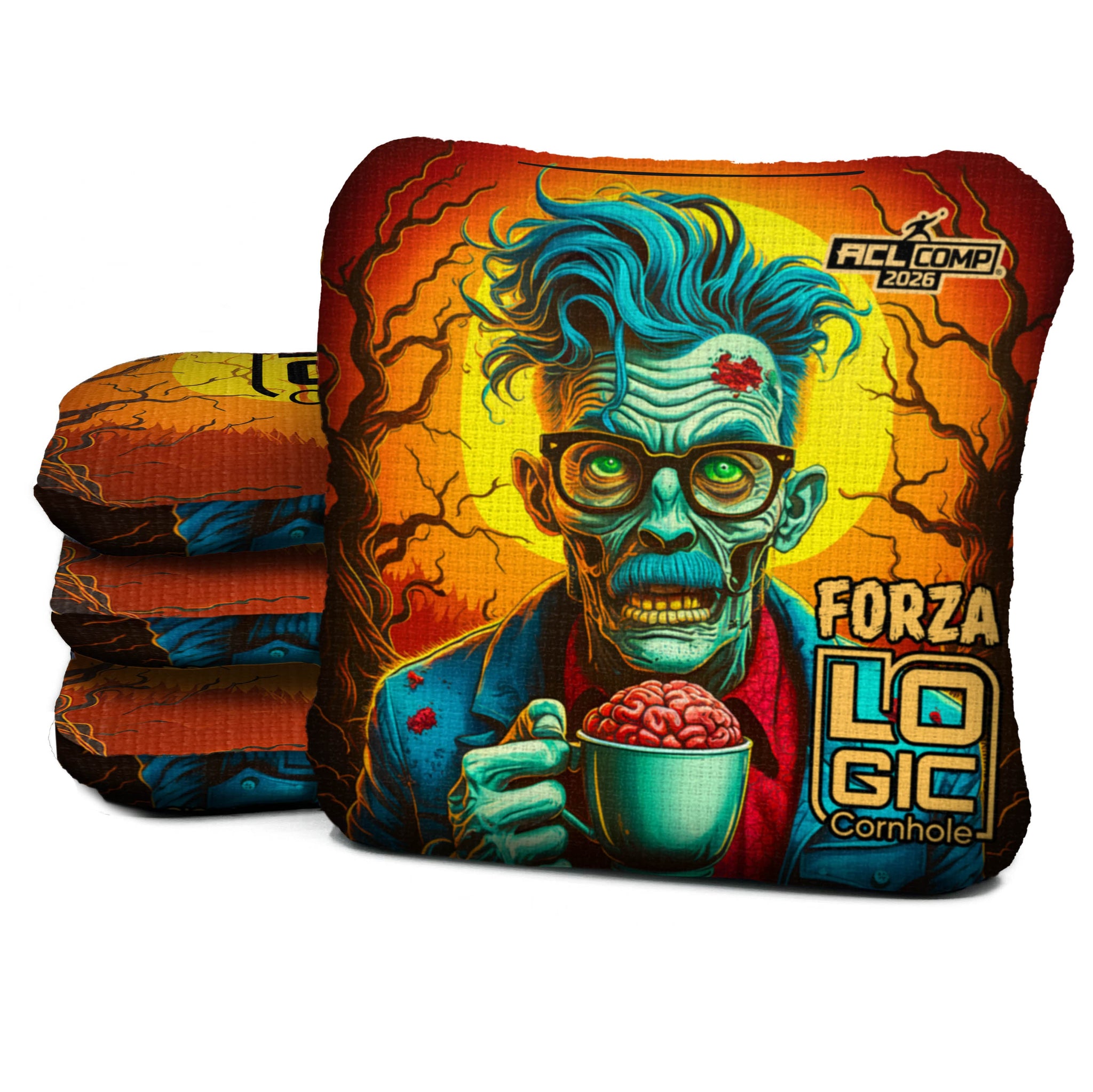 Logic Cornhole Zombie Brain Tea  - ACL PRO/COMP BAGS - MULTIPLE BAG SERIES - Set of 4 bags