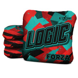 Logic Cornhole Angle Splat - Teal Red - ACL PRO 2026 BAGS - MULTIPLE BAG SERIES - Set of 4 bags