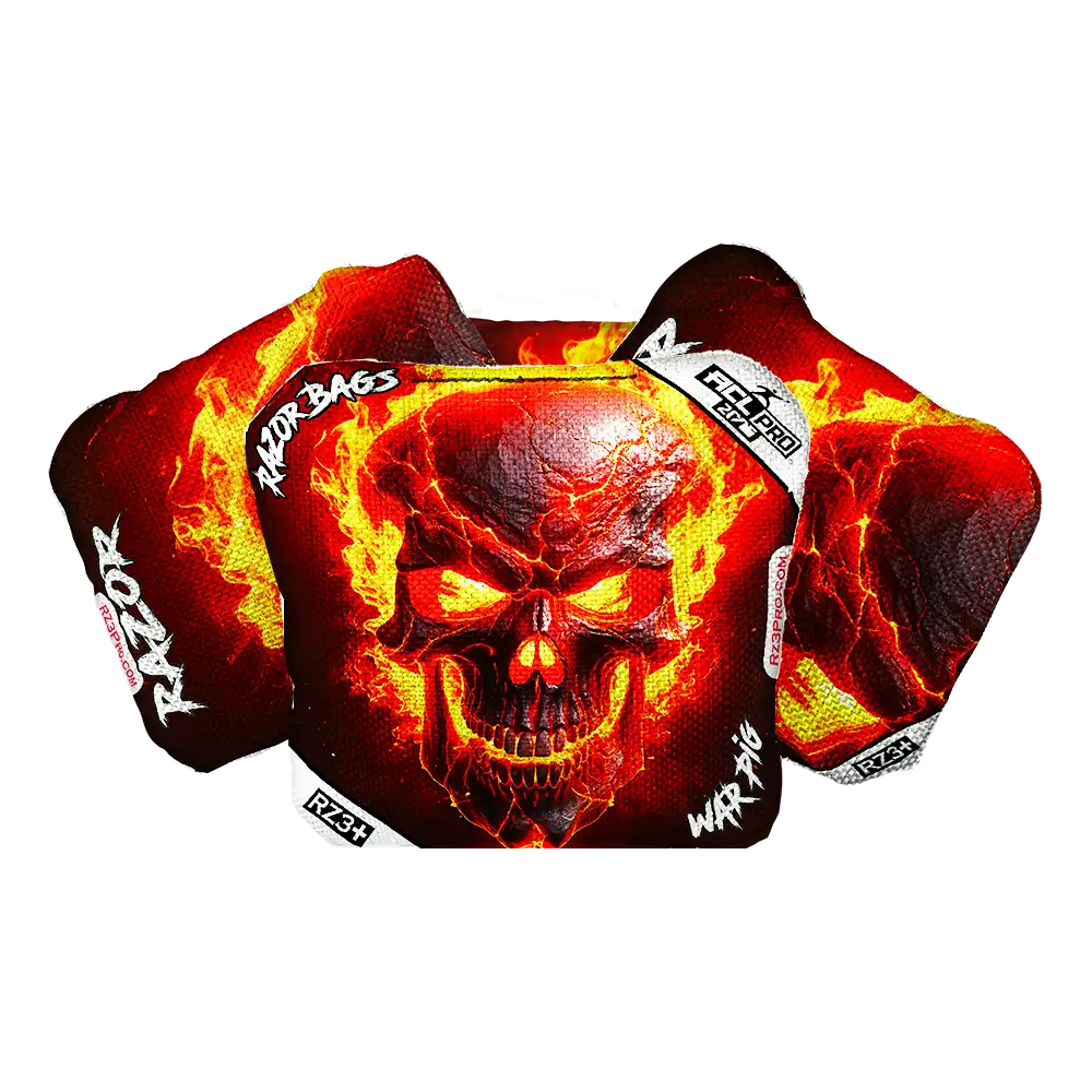 War Pig | Fire Skull | ACL PRO Razor Cornhole Bags