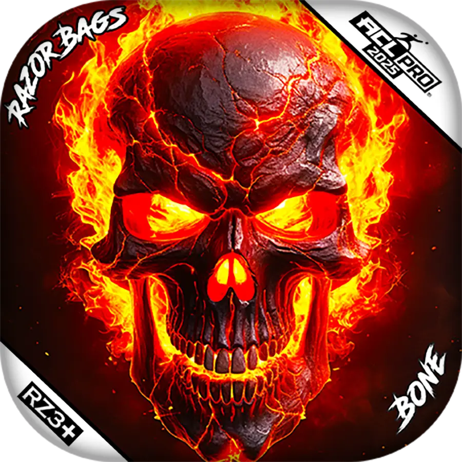 Bone | Fire Skull | ACL PRO Razor Cornhole Bags