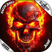 Bone | Fire Skull | ACL PRO Razor Cornhole Bags