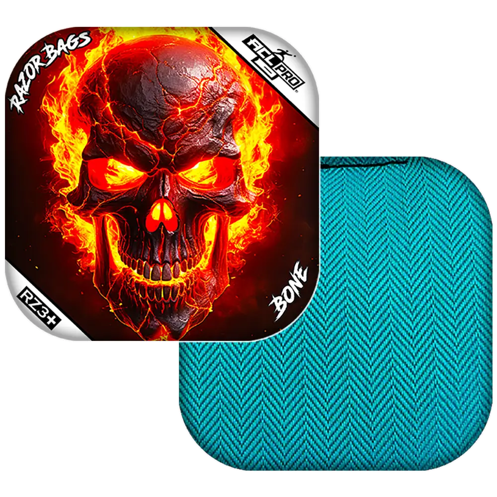 Bone | Fire Skull | ACL PRO Razor Cornhole Bags