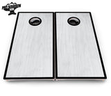 Red/Black Hole Ring Grey Wash Cornhole Boards - Pro Solution Elite Series