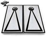 Red/Black Hole Ring Grey Wash Cornhole Boards - Pro Solution Elite Series