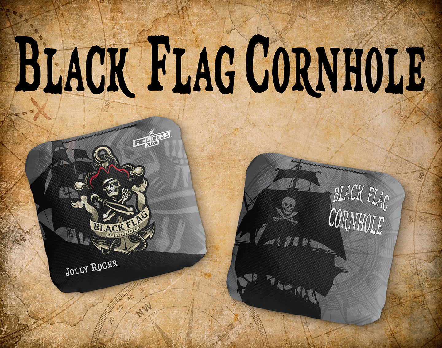 Black Flag Cornhole Jolly Roger - ACL Comp 2026