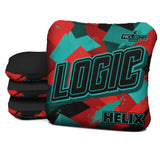 Logic Cornhole Angle Splat - Teal Red - ACL PRO 2026 BAGS - MULTIPLE BAG SERIES - Set of 4 bags