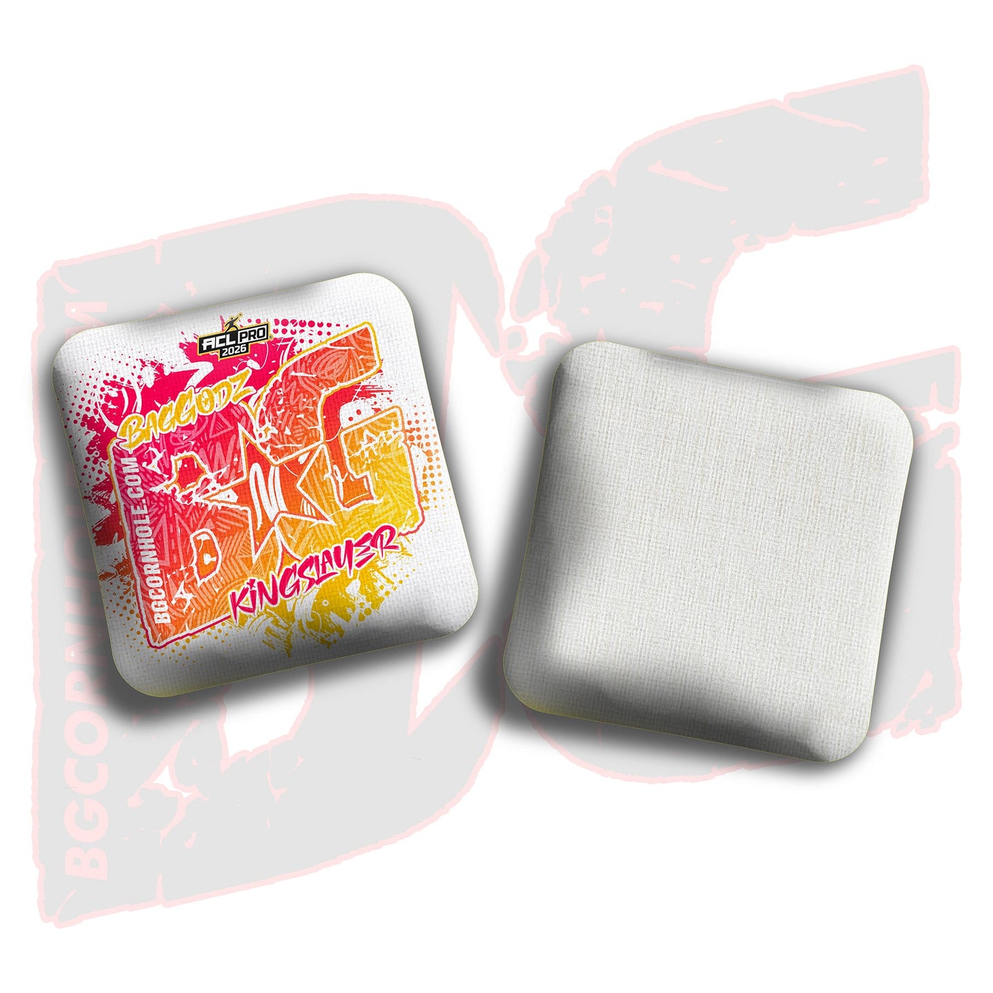 BG Cornhole 2026 BG Multiple Bag Types - "White Hyper Ink" - ACL Pro Stamped Cornhole Bags - SET OF 4 BAGS
