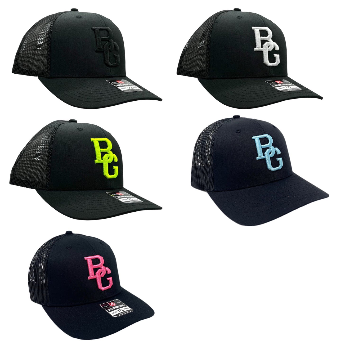 BG Cornhole Black 112 Trucker Hat - Colored Embroidery - RICHARDSON