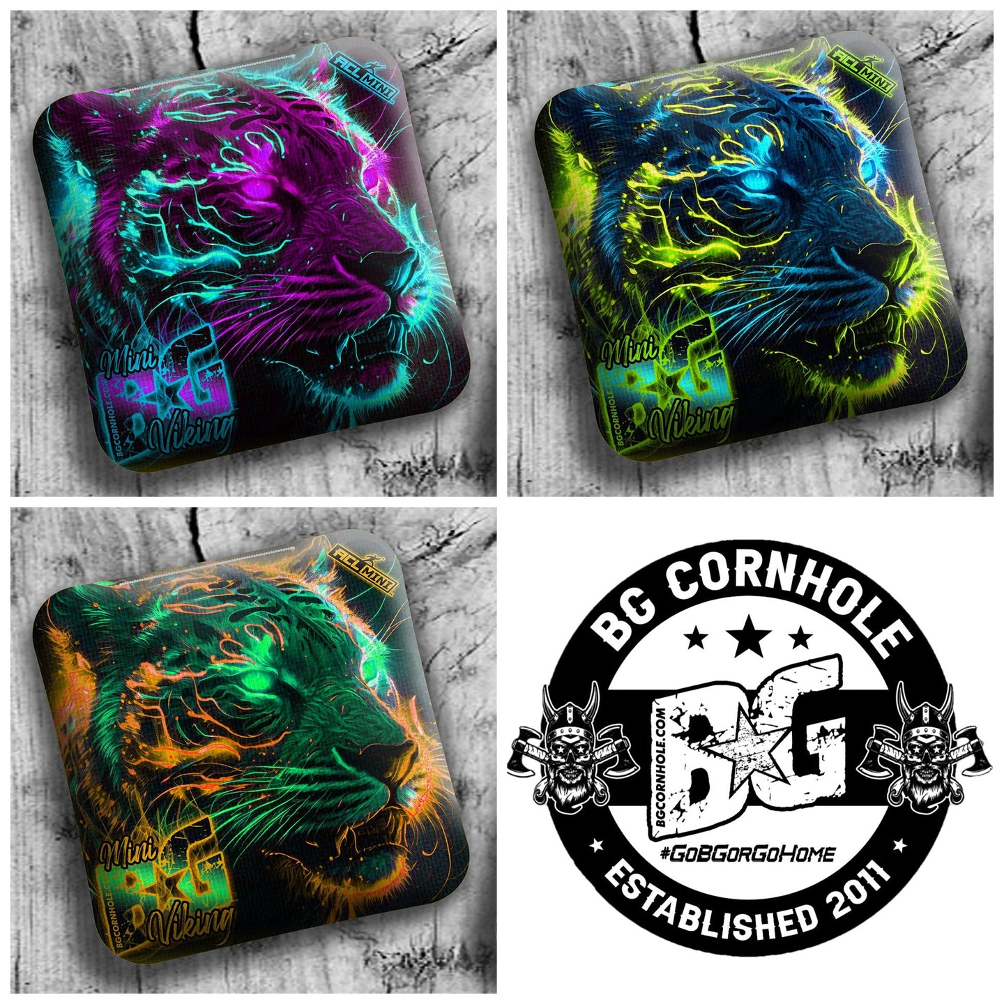 BG Cornhole 2025 BG Viking 4" Mini Cornhole Bags - “EYE OF THE TIGER” - Set of 4 Bags