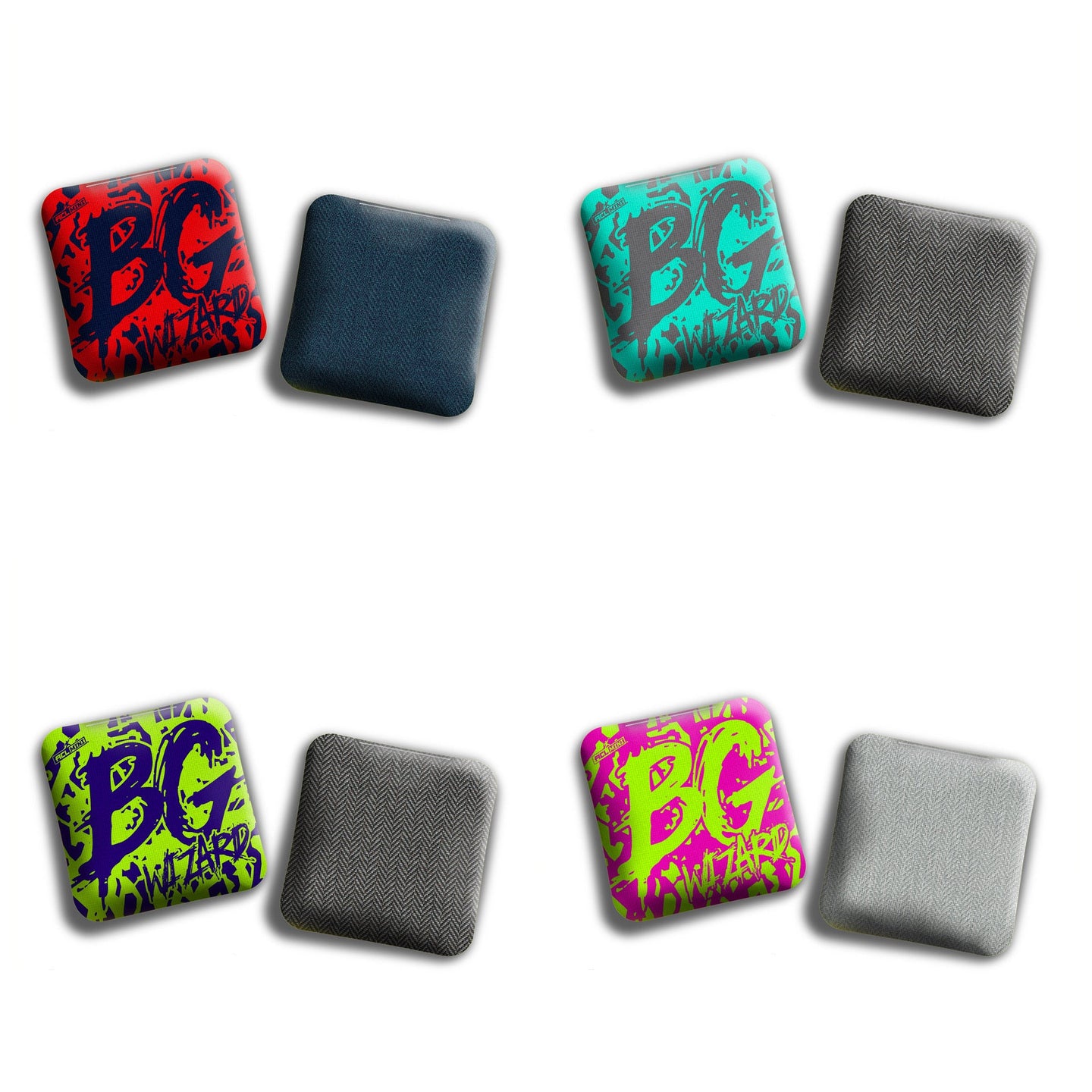 BG Cornhole 2025 BG Wizard 4" Mini Cornhole Bags - “AGGRESSIVE” - Set of 4 Bags