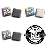BG Cornhole 2025 BG Wizard 4" Mini Cornhole Bags - “MULTI SPLATTER” - Set of 4 Bags