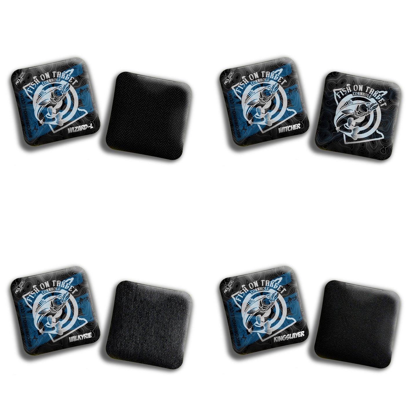 BG Cornhole 2026 Multiple Bag Models "Fish On Target” Collab - ACL Pro Stamped Cornhole Bags - SET OF 4 BAGS