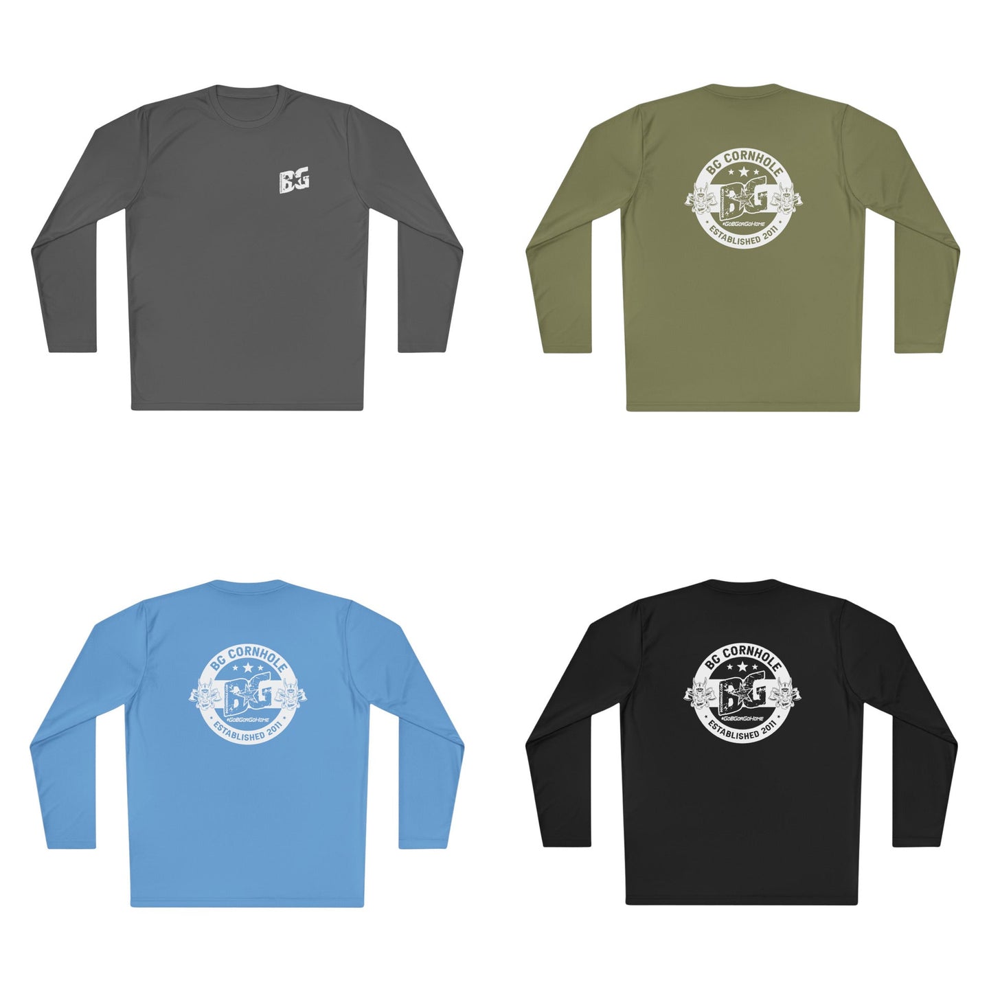 BG Cornhole Unisex Lightweight Polyester Long Sleeve Tee - Multiple Colors