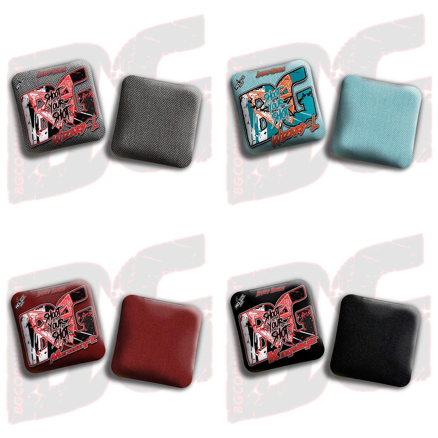 BG Cornhole 2026 Multiple Bag Models "Shoot Your Shot” Collab - ACL Pro Stamped Cornhole Bags - SET OF 4 BAGS