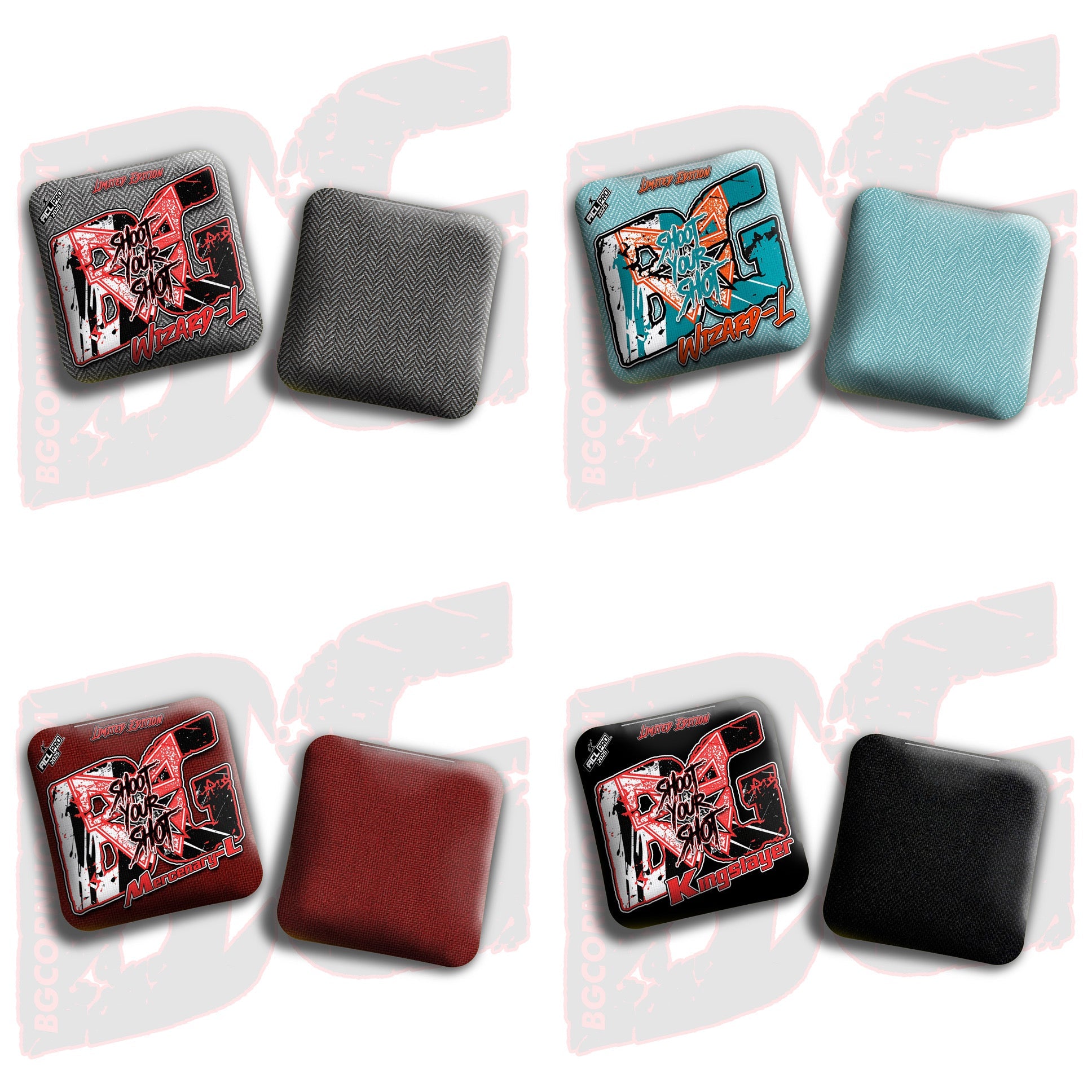 BG Cornhole 2026 Multiple Bag Models "Shoot Your Shot” Collab - ACL Pro Stamped Cornhole Bags - SET OF 4 BAGS