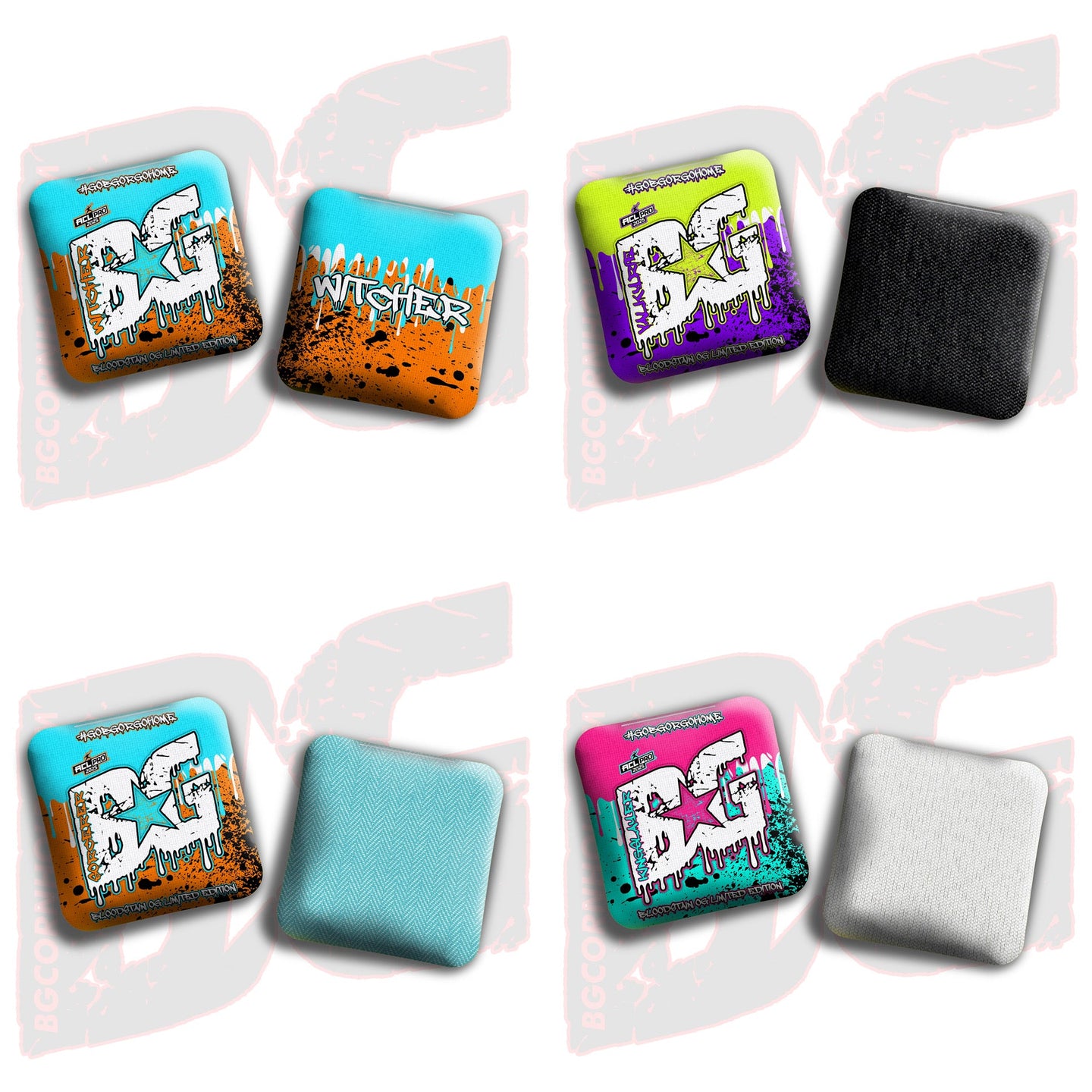 BG Cornhole 2026 Multiple Bag Models “OG Bloodstain” - ACL Pro Stamped Cornhole Bags - SET OF 4 BAGS