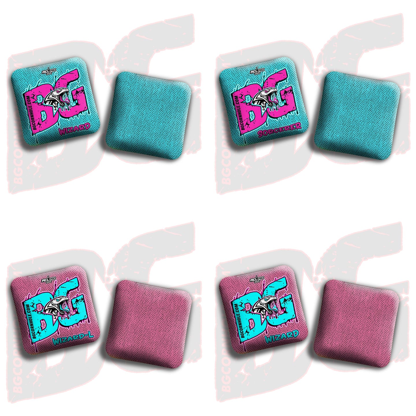 BG Cornhole 2026 Multiple Bag Models "Snake Venom" - ACL Pro Stamped Cornhole Bags - SET OF 4 BAGS