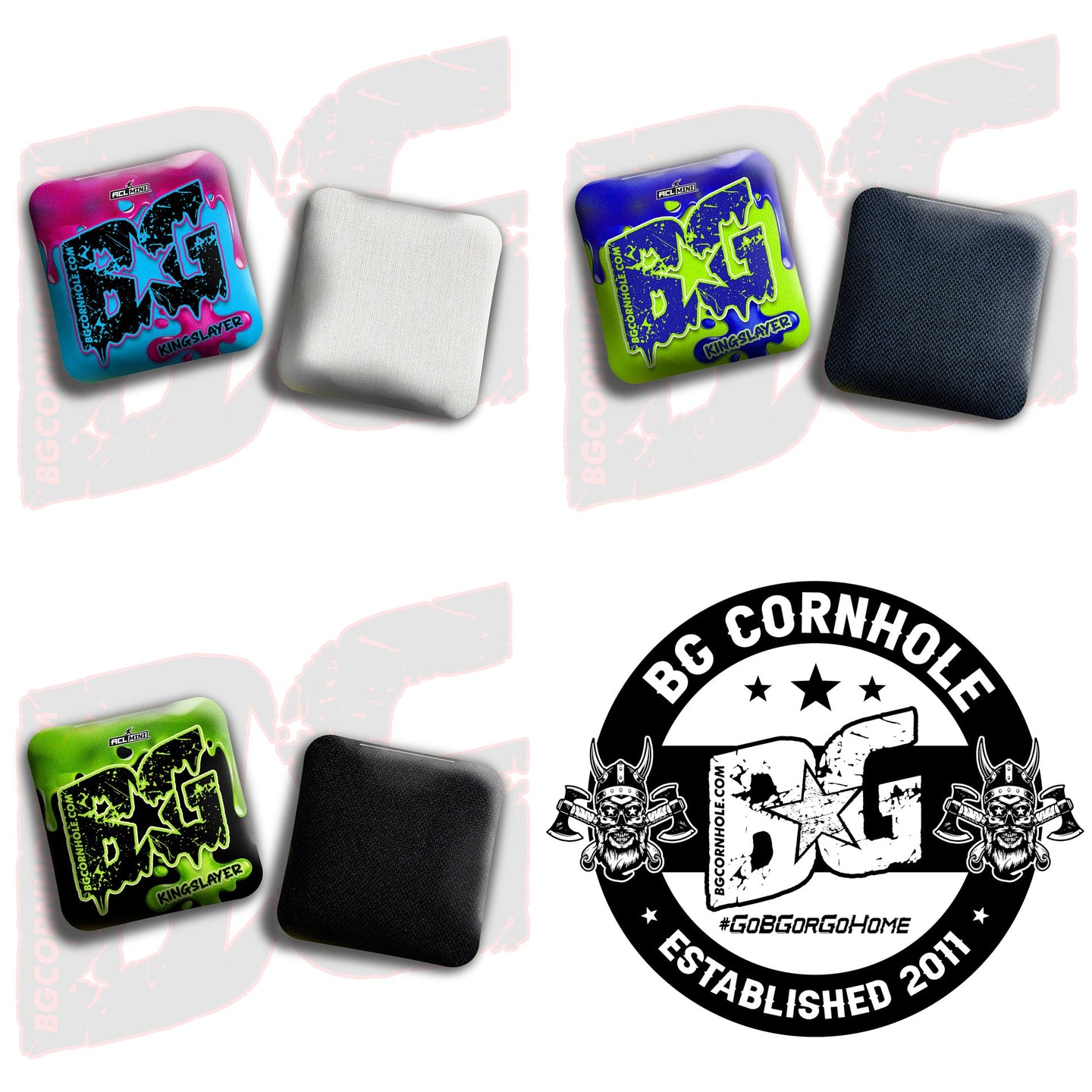 BG Cornhole 2025 BG Kingslayer 4" Mini Cornhole Bags - “Drip” - Set of 4 Bags