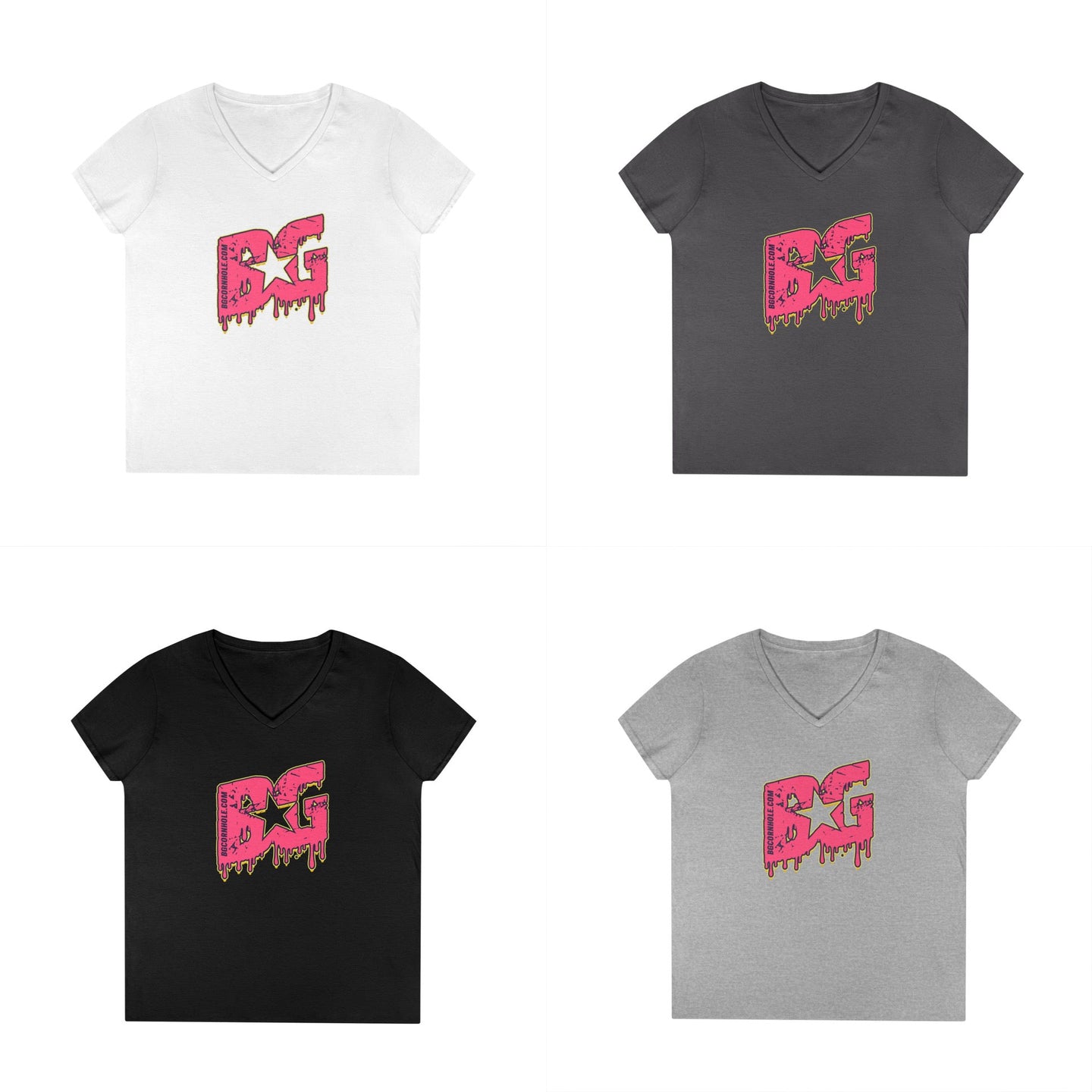 BG Cornhole Women's Drip V-Neck T-Shirt - Multiple Colors