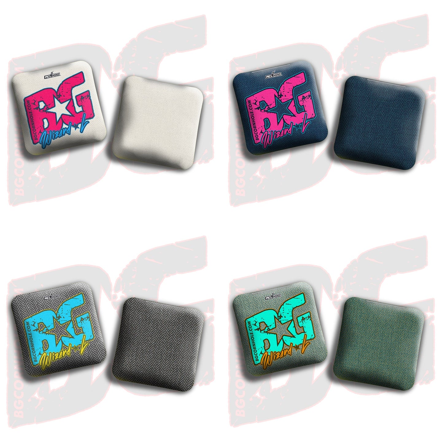 BG Cornhole 2025 BG Wizard L 4" Mini Cornhole Bags - “Colormatch” - Set of 4 Bags