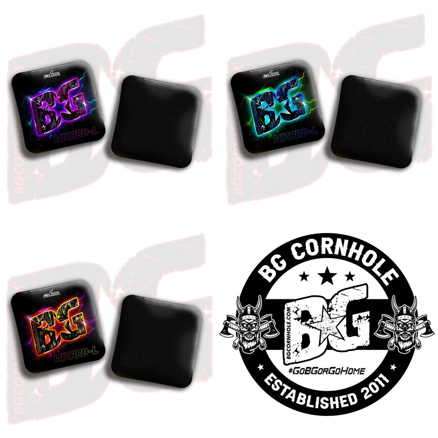 BG Cornhole 2025 BG Wizard L 4" Mini Cornhole Bags - “Cosmic Shock" - Set of 4 Bags
