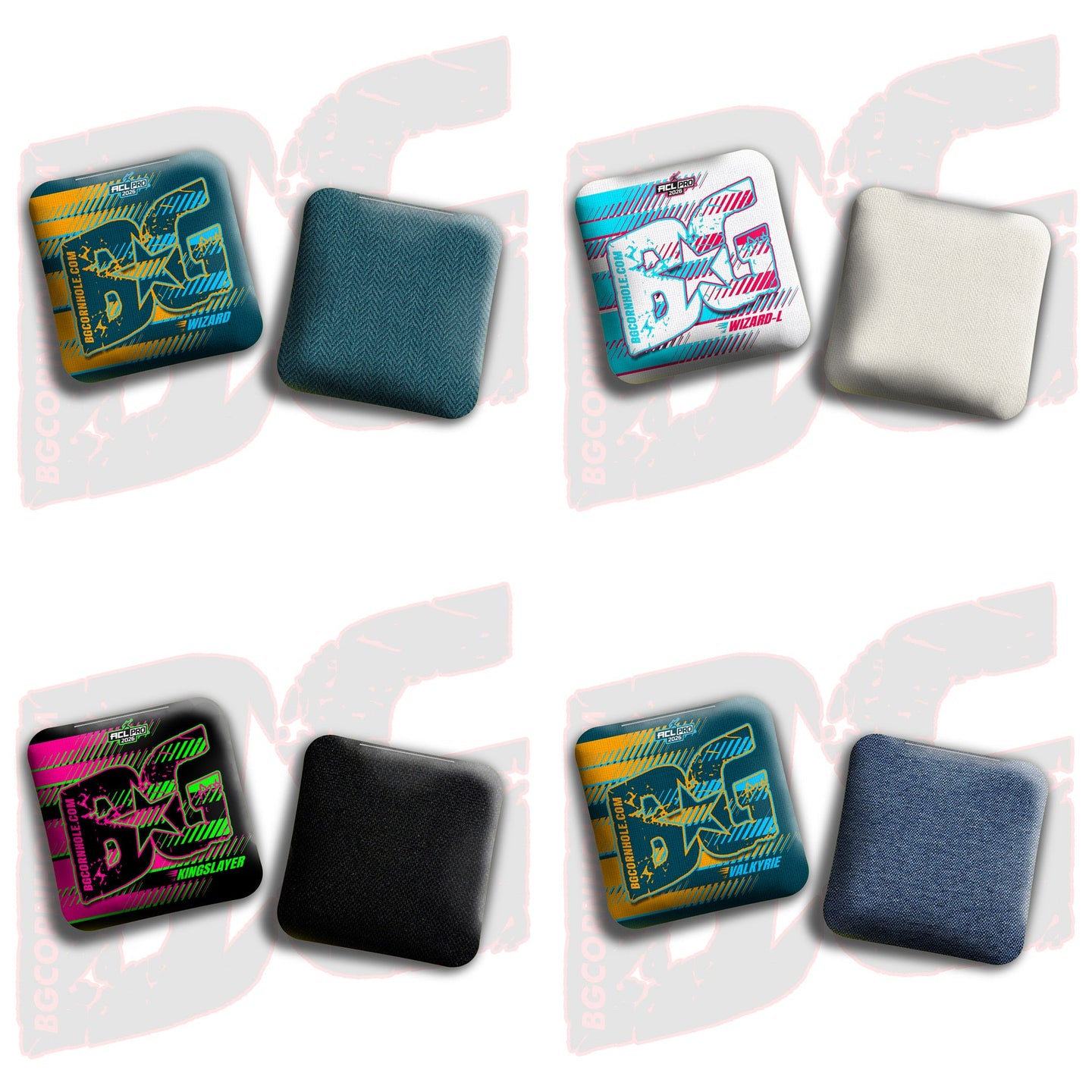 BG Cornhole 2026 Multiple Bag Models  “Full Throttle” - ACL Pro Stamped Cornhole Bags - SET OF 4 BAGS