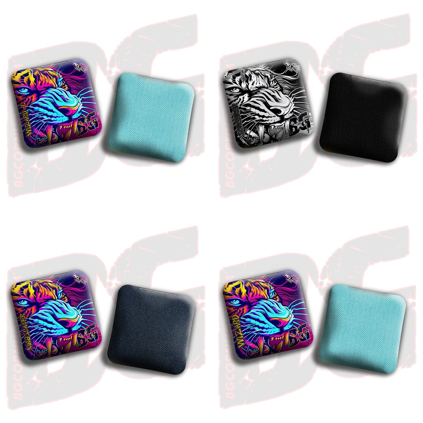 BG Cornhole 2026 Multiple Bag Models  “Eye of the Tiger” - ACL Pro Stamped Cornhole Bags - SET OF 4 BAGS