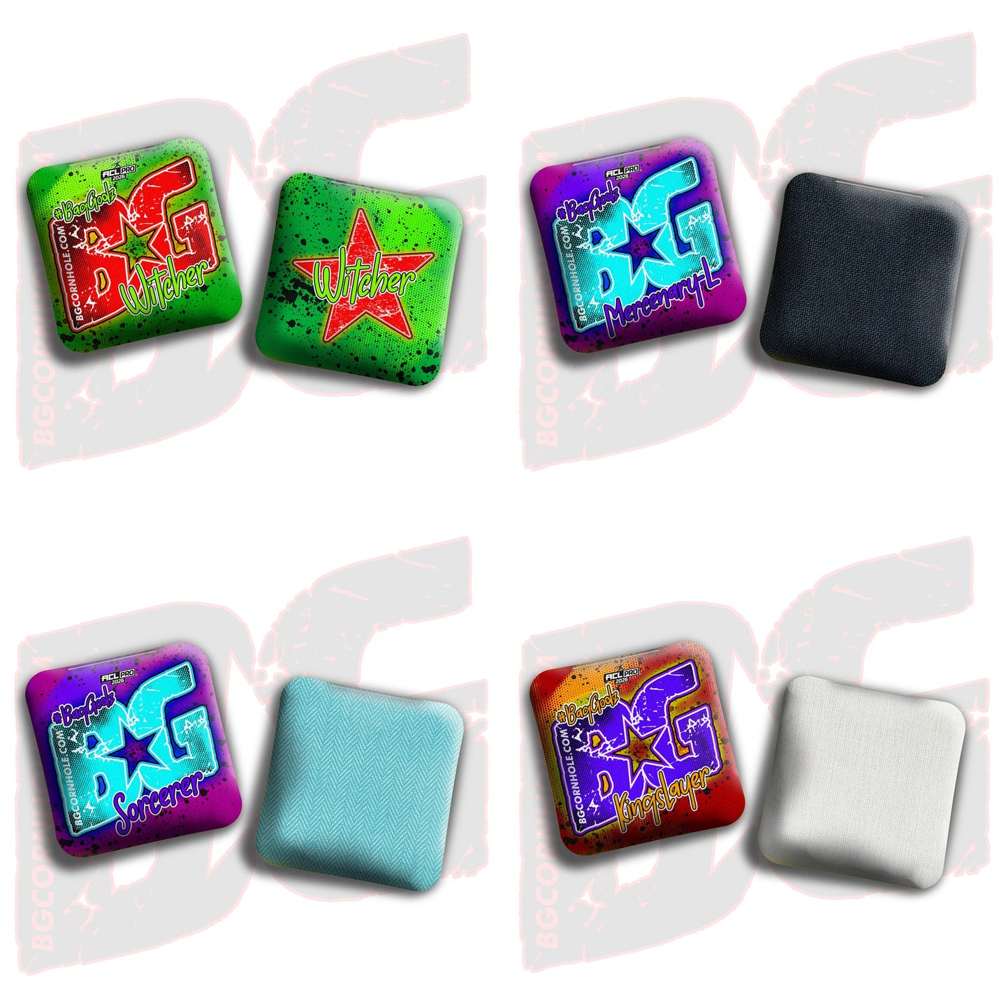 BG Cornhole 2026 Multiple Bag Models  “GRIME TIME” - ACL Pro Stamped Cornhole Bags - SET OF 4 BAGS