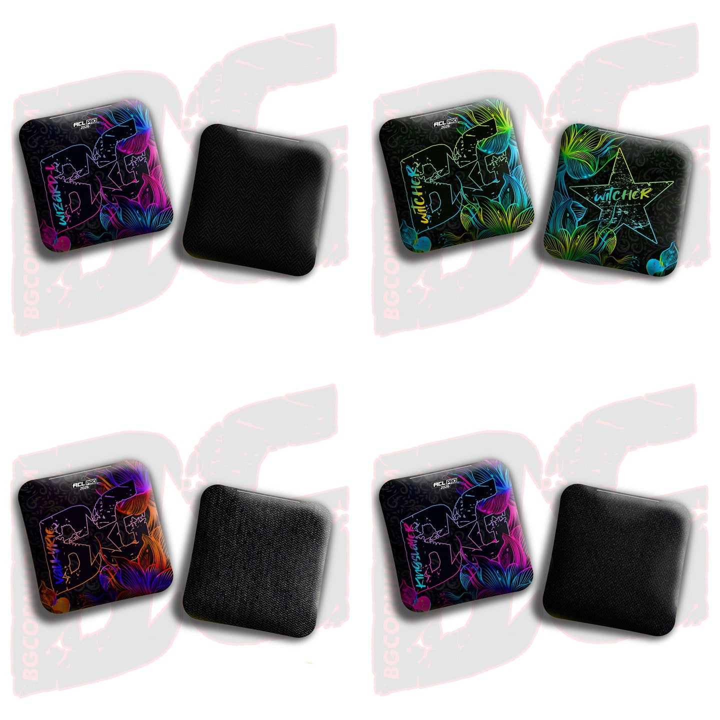 BG Cornhole 2026 Multiple Bag Models  “Ink Blossom” - ACL Pro Stamped Cornhole Bags - SET OF 4 BAGS