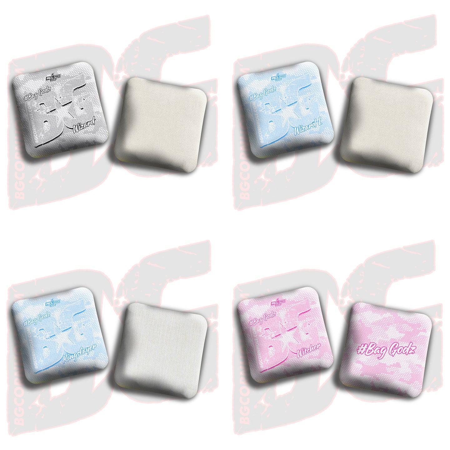 BG Cornhole - 2026 BG Multiple Bag Types - "Honeycomb Camo" - ACL Pro Stamped Cornhole Bags - SET OF 4 BAGS