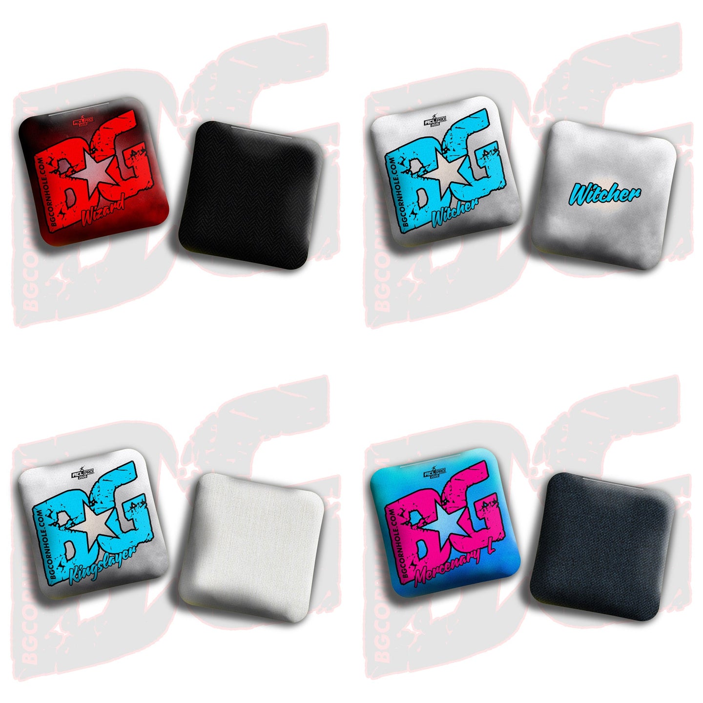 BG Cornhole 2026 BG Multiple Bag Types - "Smoke Bomb" - ACL Pro Stamped Cornhole Bags - SET OF 4 BAGS